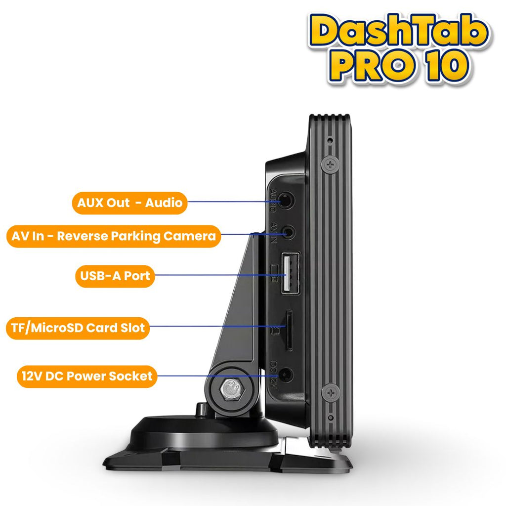 DashTab™ PRO 10 - Car Infotainment Unit + Front Dashcam + Reverse Parking Camera