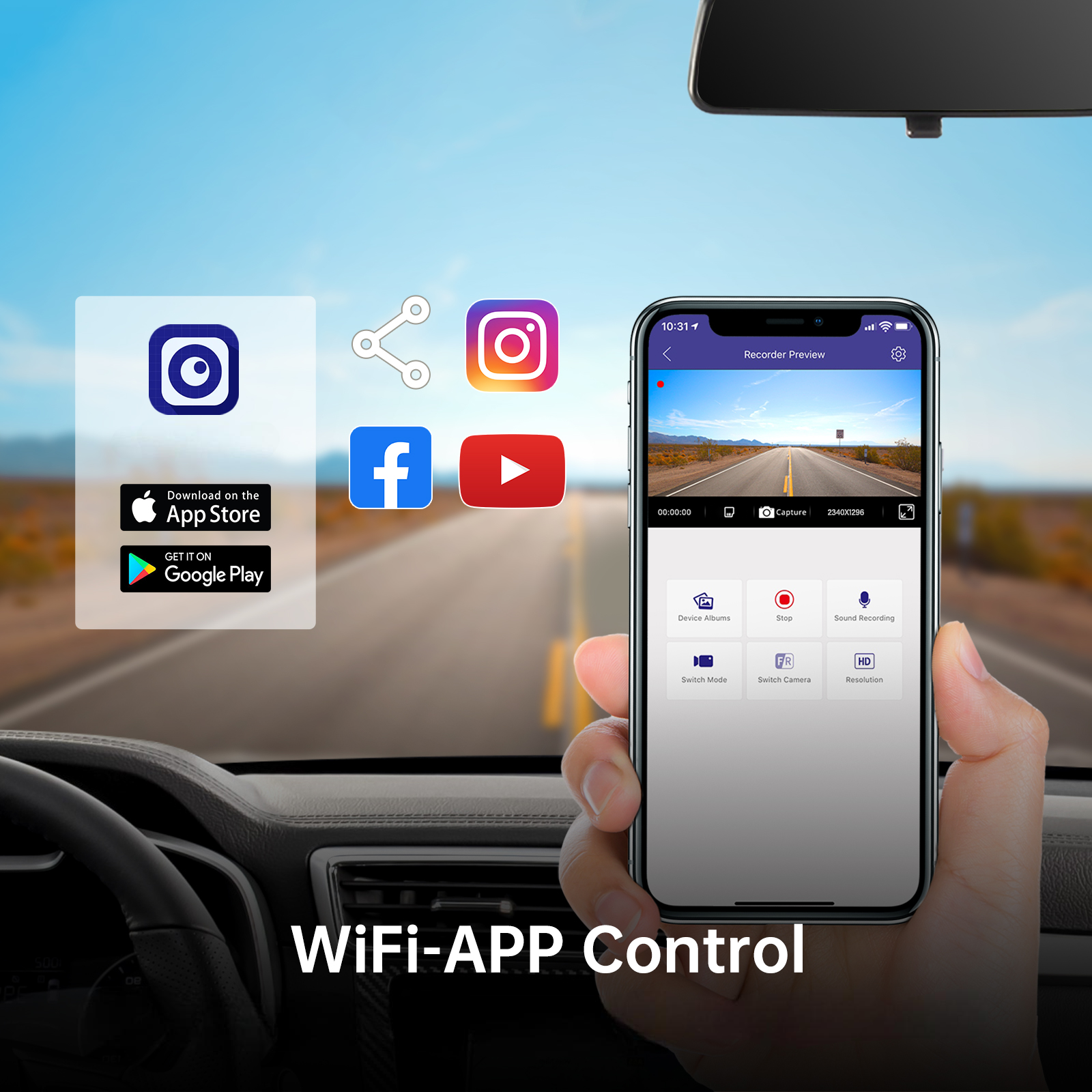 Front Dashcam Set - Full HD 1080P