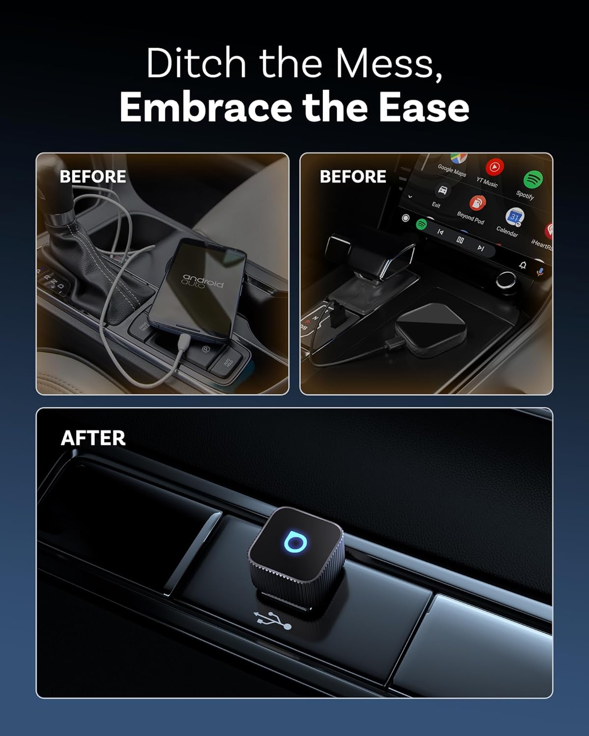 Mini Universal Wireless CarPlay and Android Auto Adapter